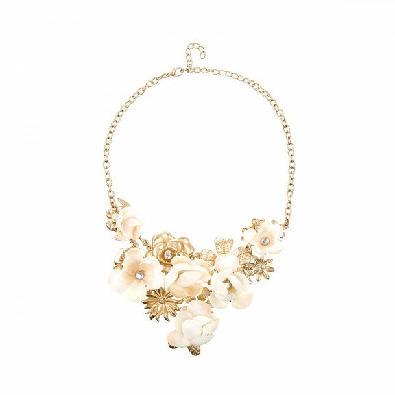 cream floral statement necklace