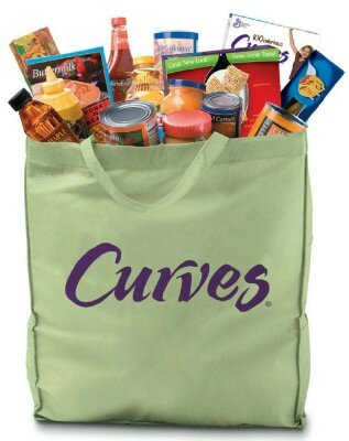 Curves grocery bag of food small