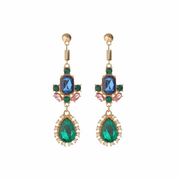 blue-emerald drop earrings