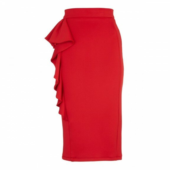 frilled red skirt