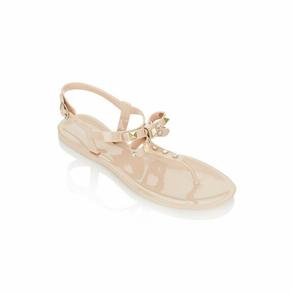 Neutral jelly sandals