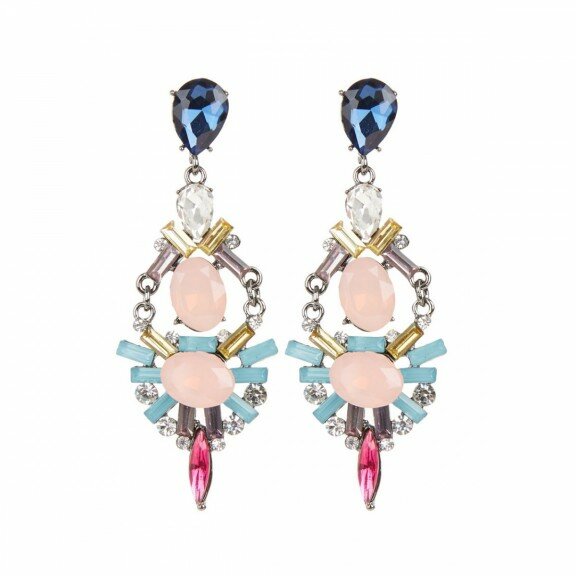 Multi colour chandelier earrings